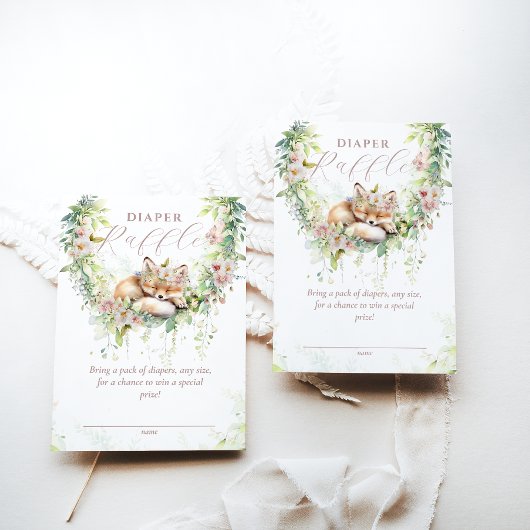 ベビーイン開花ウッドランドフローラベビーシャワーおむつ エンクロージャーカード