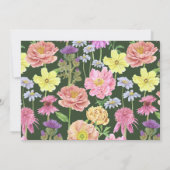 ベビーイン開花エメラルドグリーンワイルドフラワーベビーシャワー 招待状 (裏面)