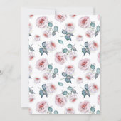 ベビーイン開花エレガントフローラブルーベビーシャワー 招待状 (裏面)