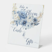 ベビーイン開花エレガントブルーフラワーカード&ギフト 台座サイン (正面)