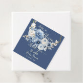 ベビーイン開花エレガントブルーフラワーベビーシャワー フェイバータグ (インサイチュ)