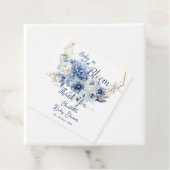 ベビーイン開花エレガントブルーフラワーベビーシャワー フェイバータグ (インサイチュ)