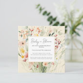 ベビーイン開花カップルワイルドフラワーベビーシャワー 招待状 (スタンド正面)