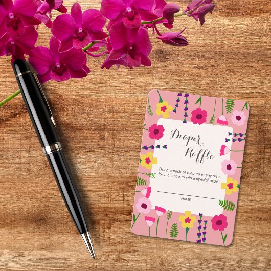 ベビーイン開花カラフルフローラおむつラッフル エンクロージャーカード