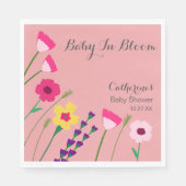 ベビーイン開花カラフルフローラピーチベビーシャワー スタンダードランチョンナプキン (正面)