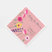 ベビーイン開花カラフルフローラピーチベビーシャワー スタンダードランチョンナプキン (角)