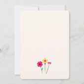 ベビーイン開花カラフルフローラベビーシャワー サンキューカード (裏面)
