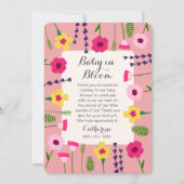 ベビーイン開花カラフルフローラベビーシャワー サンキューカード (正面)