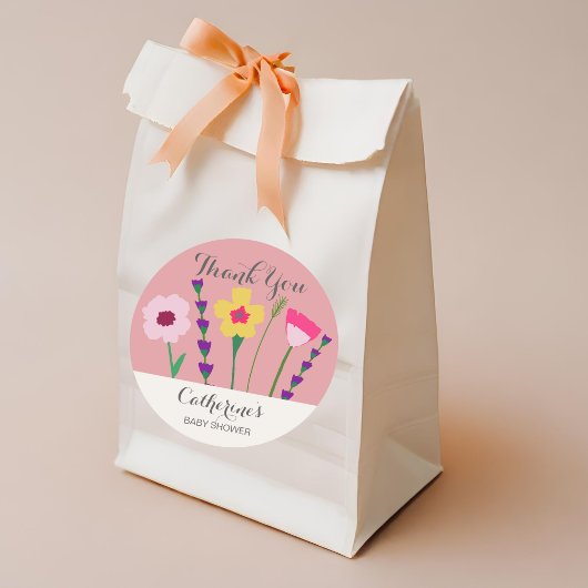 ベビーイン開花カラフルフローラベビーシャワー ラウンドシール