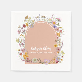 ベビーイン開花ガーデンデイジーバタフライ スタンダードカクテルナプキン