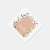 ベビーイン開花ガーデンデイジーバタフライ スタンダードカクテルナプキン (角)