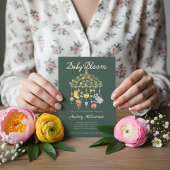 ベビーイン開花ガーデンハウス移動式ベビーシャワー 招待状