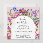ベビーイン開花ガーデンフローラベビーシャワー 招待状 (正面)