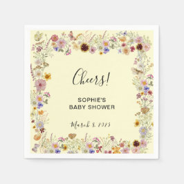 ベビーイン開花ガーデン蝶ベビーシャワー スタンダードカクテルナプキン