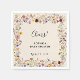 ベビーイン開花ガーデン蝶ベビーシャワー スタンダードカクテルナプキン