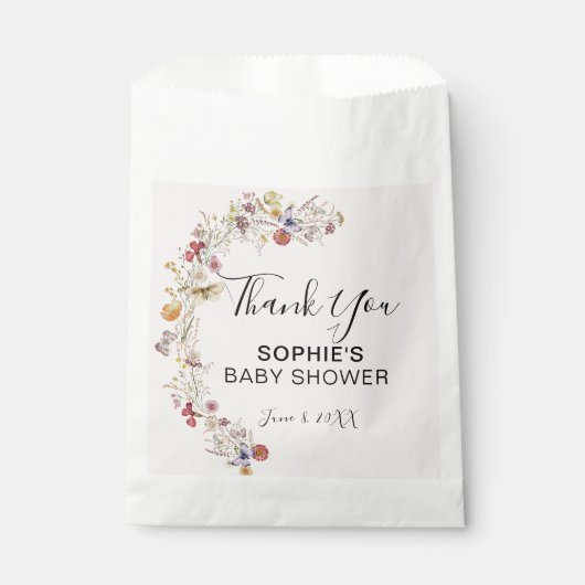 ベビーイン開花ガーデン蝶ベビーシャワー フェイバーバッグ (正面)