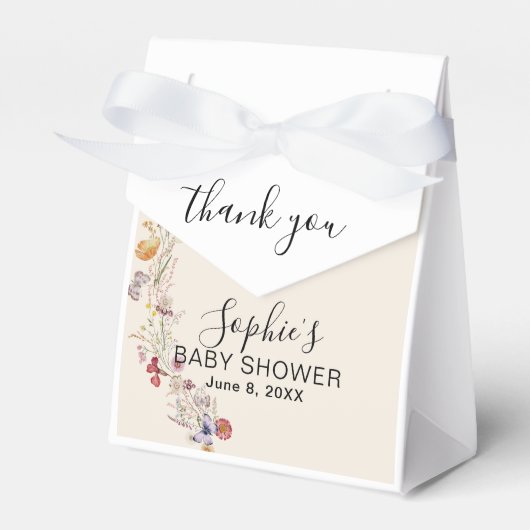 ベビーイン開花ガーデン蝶ベビーシャワー フェイバーボックス (正面サイド)