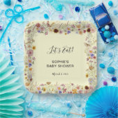 ベビーイン開花ガーデン蝶ベビーシャワー ペーパープレート (パーティー)