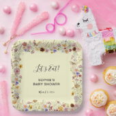 ベビーイン開花ガーデン蝶ベビーシャワー ペーパープレート (パーティー)