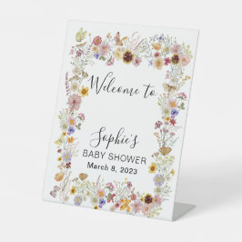 ベビーイン開花ガーデン蝶ベビーシャワー 台座サイン