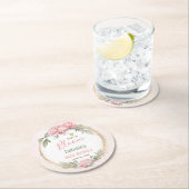 ベビーイン開花ガールフローラエレガントピンクベビーシャワー ラウンドペーパーコースター (インサイチュ)