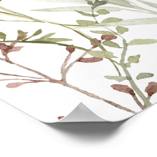 ベビーイン開花ガールベイビーシャワー歓迎ポスター ポスター (角)