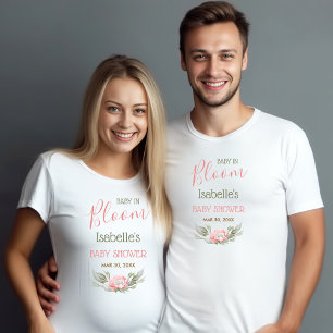 ベビーイン開花ガールベビーシャワー両親 Tシャツ