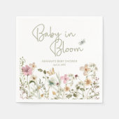 ベビーイン開花ガールベビーシャワー スタンダードカクテルナプキン (正面)