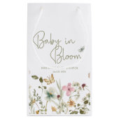 ベビーイン開花ガールベビーシャワー スモールペーパーバッグ (裏面)
