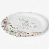 ベビーイン開花ガールベビーシャワー ペーパープレート (アングル)