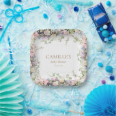 ベビーイン開花ガールベビーシャワー ペーパープレート (パーティー)