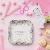 ベビーイン開花ガールベビーシャワー ペーパープレート (パーティー)