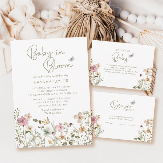 ベビーイン開花ガールベビーシャワー 招待状