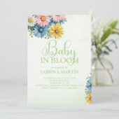 ベビーイン開花グリーンベビーシャワー招待状 招待状 (スタンド正面)