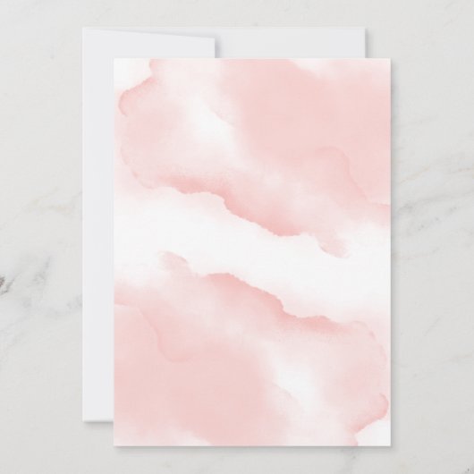 ベビーイン開花グリーンリーピンク赤ちゃんシャワー招待状 招待状 (裏面)