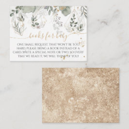 ベビーイン開花グリーンリー&金ゴールドベビーシャワー本 エンクロージャーカード