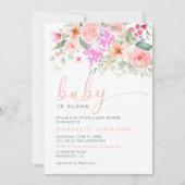 ベビーイン開花サニーガーデンフローラガールベビーシャワー 招待状 (正面)
