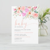 ベビーイン開花サニーガーデンフローラガールベビーシャワー 招待状 (スタンド正面)