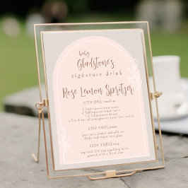 ベビーイン開花シャワーシグネチャードリンク看板 ポスター