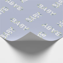 ベビーイン開花シャワーブルーヴィンテージ花少年