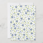ベビーイン開花シャワーブルーヴィンテージ花少年 招待状 (裏面)