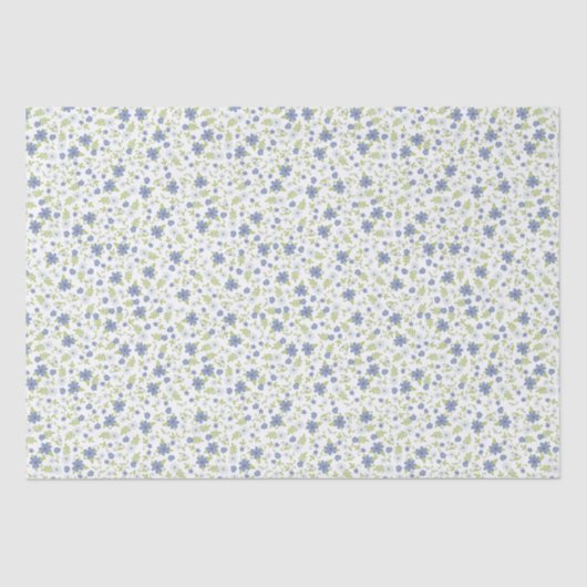 ベビーイン開花シャワーブルーヴィンテージ花少年 薄葉紙 (正面)