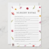 ベビーイン開花シャワー子供部屋韻ゲームカード 招待状 (正面)