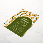 ベビーイン開花シャワー招待状箔招待状 箔招待状 (回転した状態)