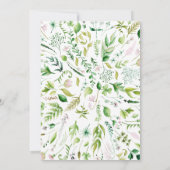 ベビーイン開花セージ緑ベビーシャワー招待状 招待状 (裏面)