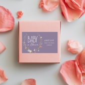 ベビーイン開花ソフトパープルボホワイルドフラワー 長方形シール