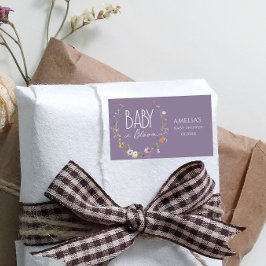 ベビーイン開花ソフトパープルボホワイルドフラワー 長方形シール