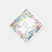 ベビーイン開花ソフトワイルドフラワーニュートラルベビーシャワー スタンダードカクテルナプキン (角)
