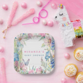 ベビーイン開花ソフトワイルドフラワーニュートラルベビーシャワー ペーパープレート (パーティー)