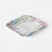 ベビーイン開花ソフトワイルドフラワーニュートラルベビーシャワー ペーパープレート (傾斜あり)